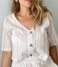 Load image into Gallery viewer, Samantha Stripe Crop Shirt
