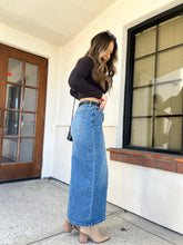 Load image into Gallery viewer, Lotus Maxi Denim Skirt
