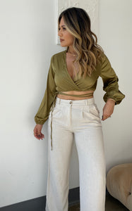 Party's Here Satin Wrap Top